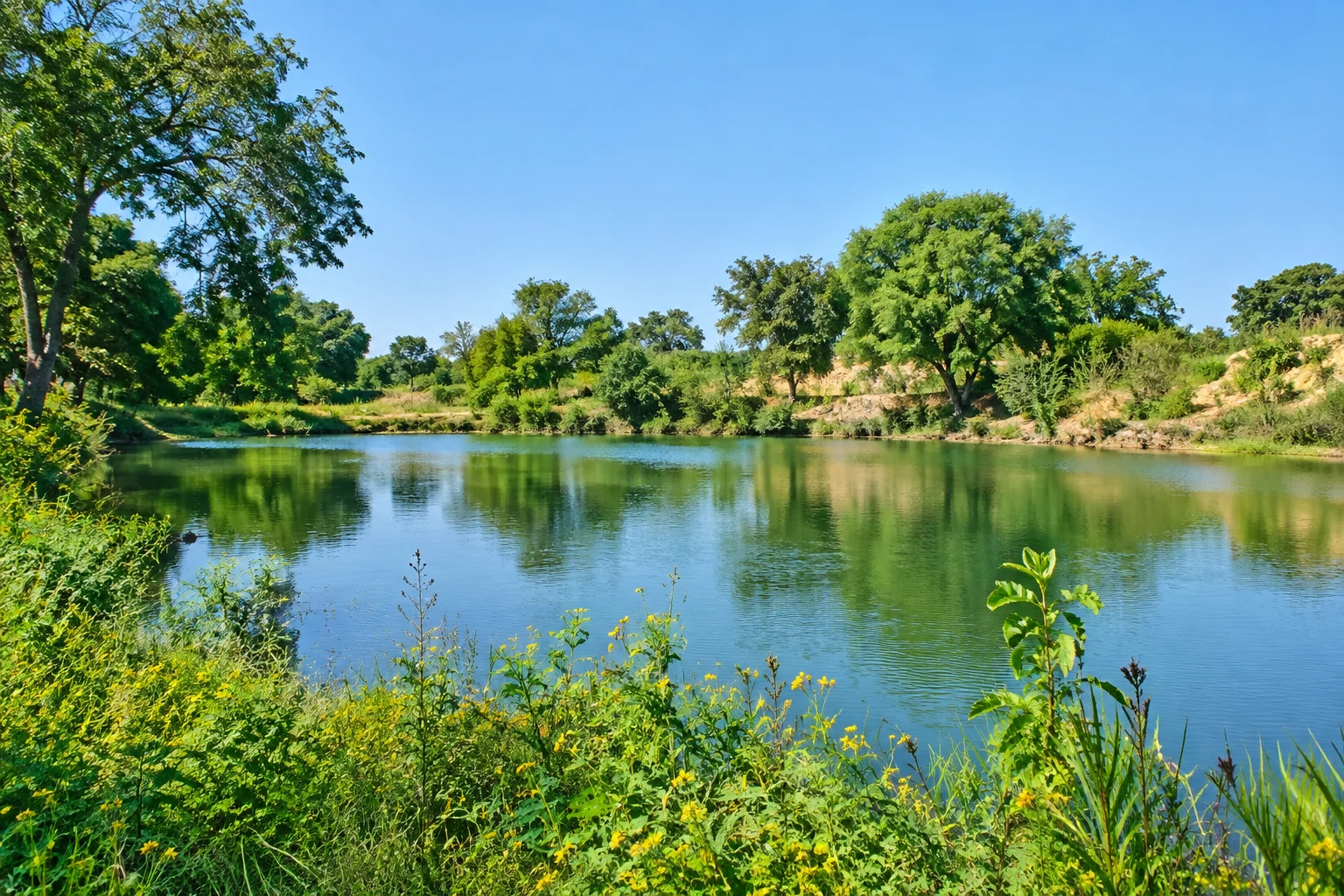 Illustrative photo of a restored village pond